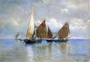 vénitien Bateaux de pêche paysage marin Bateau William Stanley Haseltine Peinture à l'huile
